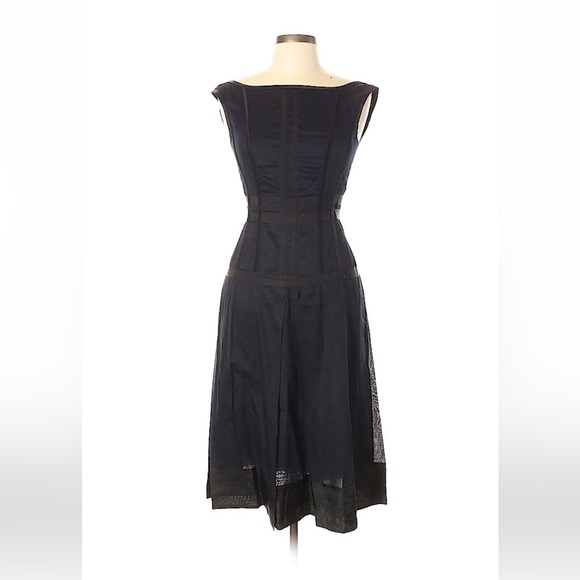 Philosophy di Alberta Ferretti Dresses & Skirts - Philosophy di Alberta Ferretti Backless Navy and Black 100% Cotton Dress Size 8